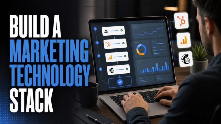 Thumbnail for how to build a marketing technology stack showing a modern business professional completing the real workflow behind how to build a marketing technology stack on a premium laptop, supported by realistic
